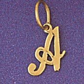 Initial A Pendant Necklace Charm Bracelet in Yellow, White or Rose Gold 9562a