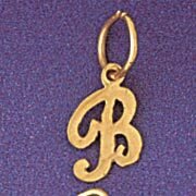 Dazzlers Jewelry Initial B Pendant Necklace Charm Bracelet in Yellow, White or Rose Gold 9562b, MPN…