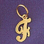 Dazzlers Jewelry Initial F Pendant Necklace Charm Bracelet in Yellow, White or Rose Gold 9562f, MPN…