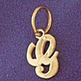Initial G Pendant Necklace Charm Bracelet in Yellow, White or Rose Gold 9562g