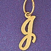 Dazzlers Jewelry Initial J Pendant Necklace Charm Bracelet in Yellow, White or Rose Gold 9562j, MPN…