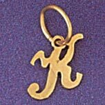 Dazzlers Jewelry Initial K Pendant Necklace Charm Bracelet in Yellow, White or Rose Gold 9562k, MPN…