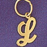 Initial L Pendant Necklace Charm Bracelet in Yellow, White or Rose Gold 9562l
