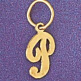 Initial P Pendant Necklace Charm Bracelet in Yellow, White or Rose Gold 9562p