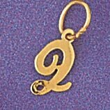 Initial Q Pendant Necklace Charm Bracelet in Yellow, White or Rose Gold 9562q