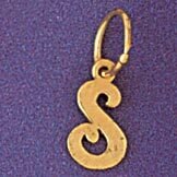 Dazzlers Jewelry Initial S Pendant Necklace Charm Bracelet in Yellow, White or Rose Gold 9562s, MPN…