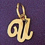 Dazzlers Jewelry Initial U Pendant Necklace Charm Bracelet in Yellow, White or Rose Gold 9562u, MPN…