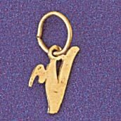 Dazzlers Jewelry Initial V Pendant Necklace Charm Bracelet in Yellow, White or Rose Gold 9562v, MPN…