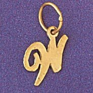 Dazzlers Jewelry Initial W Pendant Necklace Charm Bracelet in Yellow, White or Rose Gold 9562w, MPN…