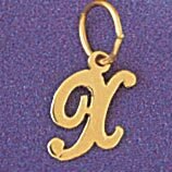 Initial X Pendant Necklace Charm Bracelet in Yellow, White or Rose Gold 9562x