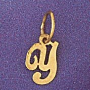 Initial Y Pendant Necklace Charm Bracelet in Yellow, White or Rose Gold 9562y