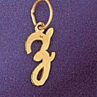 Initial Z Pendant Necklace Charm Bracelet in Yellow, White or Rose Gold 9562z