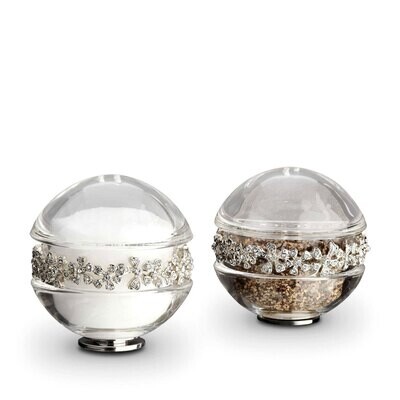 L&#39;Objet Platinum with White Crystals Salt and Pepper Shaker Garland Spice Jewels, MPN: SP7000,