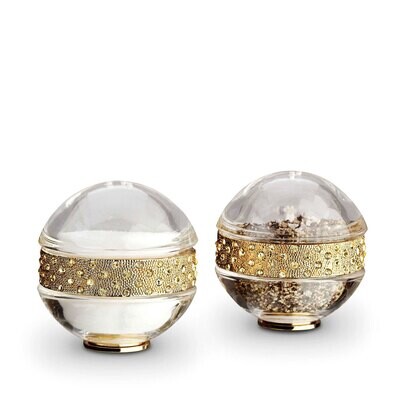 L&#39;Objet Gold with Yellow Crystals Salt and Pepper Shaker Pave Band Spice Jewels, MPN: SP6002, 87836…