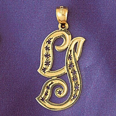 Initial G Pendant Necklace Charm Bracelet in Yellow, White or Rose Gold 9563g
