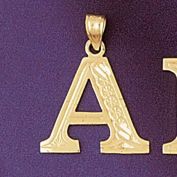 Initial A Pendant Necklace Charm Bracelet in Yellow, White or Rose Gold 9571a