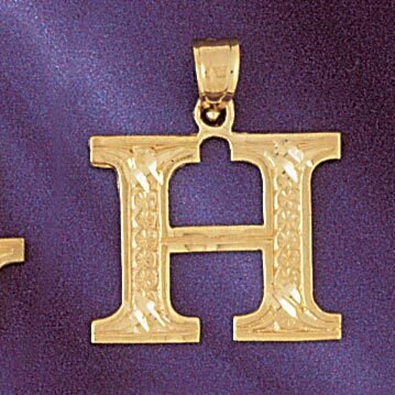 Initial H Pendant Necklace Charm Bracelet in Yellow, White or Rose Gold 9571h