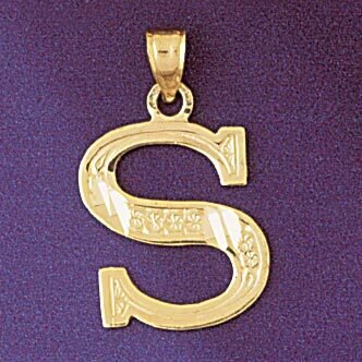 Initial S Pendant Necklace Charm Bracelet in Yellow, White or Rose Gold 9571s