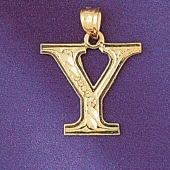 Initial Y Pendant Necklace Charm Bracelet in Yellow, White or Rose Gold 9571y