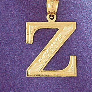 Initial Z Pendant Necklace Charm Bracelet in Yellow, White or Rose Gold 9571z