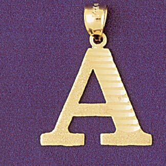 Initial A Pendant Necklace Charm Bracelet in Yellow, White or Rose Gold 9572a