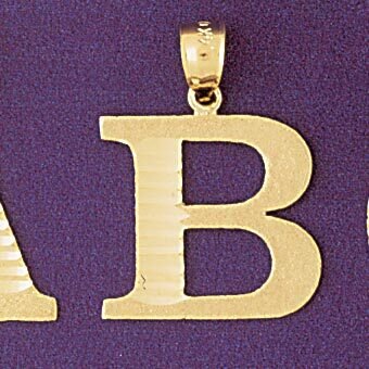 Initial B Pendant Necklace Charm Bracelet in Yellow, White or Rose Gold 9572b