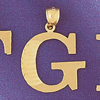 Initial G Pendant Necklace Charm Bracelet in Yellow, White or Rose Gold 9572g