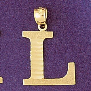 Initial L Pendant Necklace Charm Bracelet in Yellow, White or Rose Gold 9572l