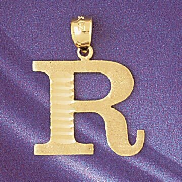 Initial R Pendant Necklace Charm Bracelet in Yellow, White or Rose Gold 9572r
