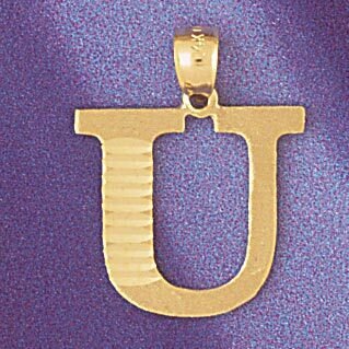 Initial U Pendant Necklace Charm Bracelet in Yellow, White or Rose Gold 9572u