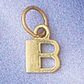Initial B Pendant Necklace Charm Bracelet in Yellow, White or Rose Gold 9567b