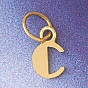 Initial C Pendant Necklace Charm Bracelet in Yellow, White or Rose Gold 9567c