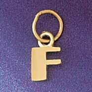Initial F Pendant Necklace Charm Bracelet in Yellow, White or Rose Gold 9567f