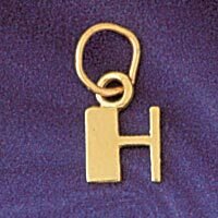 Initial H Pendant Necklace Charm Bracelet in Yellow, White or Rose Gold 9567h