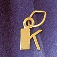 Dazzlers Jewelry Initial K Pendant Necklace Charm Bracelet in Yellow, White or Rose Gold 9567k, MPN…