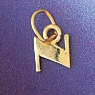 Dazzlers Jewelry Initial N Pendant Necklace Charm Bracelet in Yellow, White or Rose Gold 9567n, MPN…