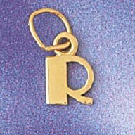 Initial R Pendant Necklace Charm Bracelet in Yellow, White or Rose Gold 9567r