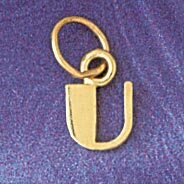 Dazzlers Jewelry Initial U Pendant Necklace Charm Bracelet in Yellow, White or Rose Gold 9567u, MPN…