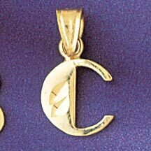 Dazzlers Jewelry Initial C Pendant Necklace Charm Bracelet in Yellow, White or Rose Gold 9568c, MPN…