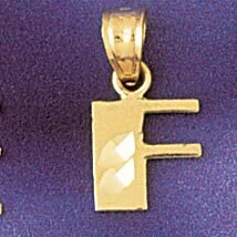 Initial F Pendant Necklace Charm Bracelet in Yellow, White or Rose Gold 9568f