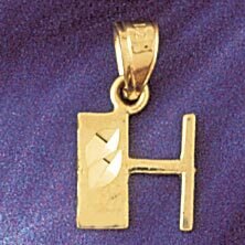 Dazzlers Jewelry Initial H Pendant Necklace Charm Bracelet in Yellow, White or Rose Gold 9568h, MPN…