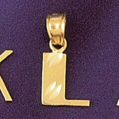 Initial L Pendant Necklace Charm Bracelet in Yellow, White or Rose Gold 9568l