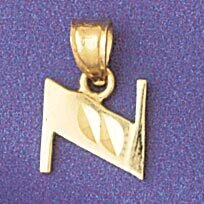 Dazzlers Jewelry Initial N Pendant Necklace Charm Bracelet in Yellow, White or Rose Gold 9568n, MPN…