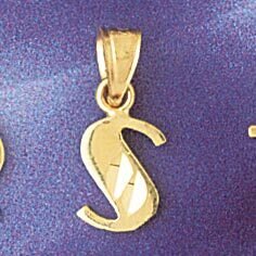 Dazzlers Jewelry Initial S Pendant Necklace Charm Bracelet in Yellow, White or Rose Gold 9568s, MPN…