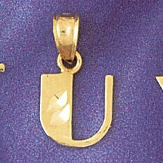 Dazzlers Jewelry Initial U Pendant Necklace Charm Bracelet in Yellow, White or Rose Gold 9568u, MPN…