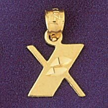 Dazzlers Jewelry Initial X Pendant Necklace Charm Bracelet in Yellow, White or Rose Gold 9568x, MPN…