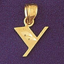 Initial Y Pendant Necklace Charm Bracelet in Yellow, White or Rose Gold 9568y