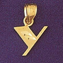 Dazzlers Jewelry Initial Y Pendant Necklace Charm Bracelet in Yellow, White or Rose Gold 9568y, MPN…