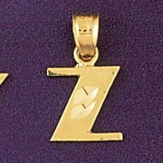 Initial Z Pendant Necklace Charm Bracelet in Yellow, White or Rose Gold 9568z