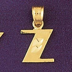 Dazzlers Jewelry Initial Z Pendant Necklace Charm Bracelet in Yellow, White or Rose Gold 9568z, MPN…